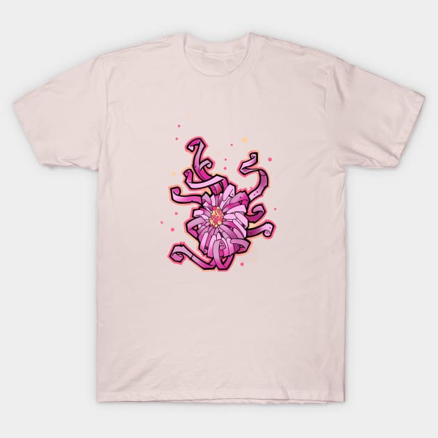 crazy pink chrysanthemum flower T-Shirt by weilertsen